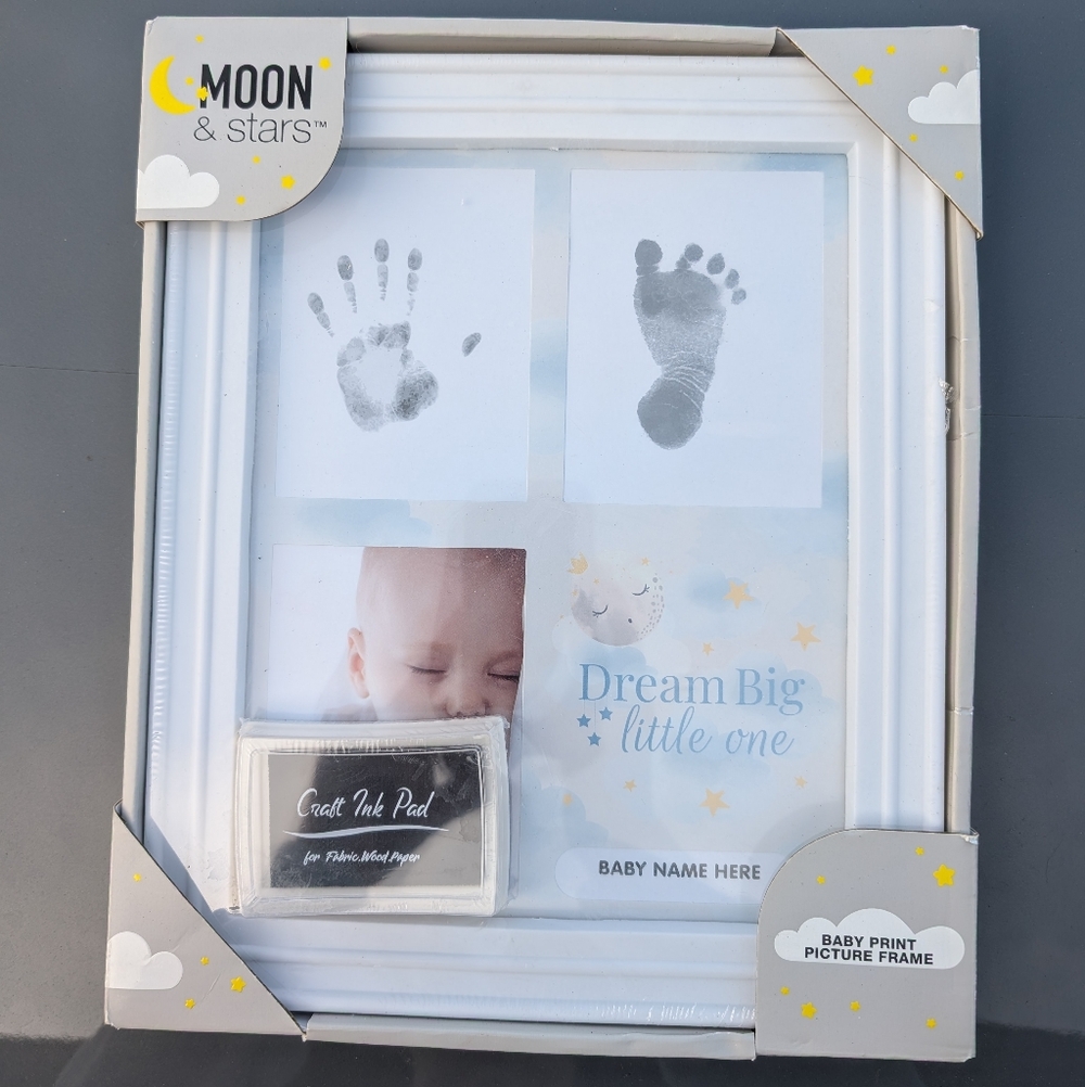 White Baby Print Picture Frame